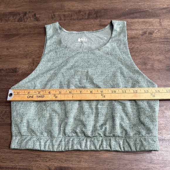 REI Co-Op Sz Medium Green Wide Strap Crop Tops Athletic Athleisure Casual - Picture 5 of 5